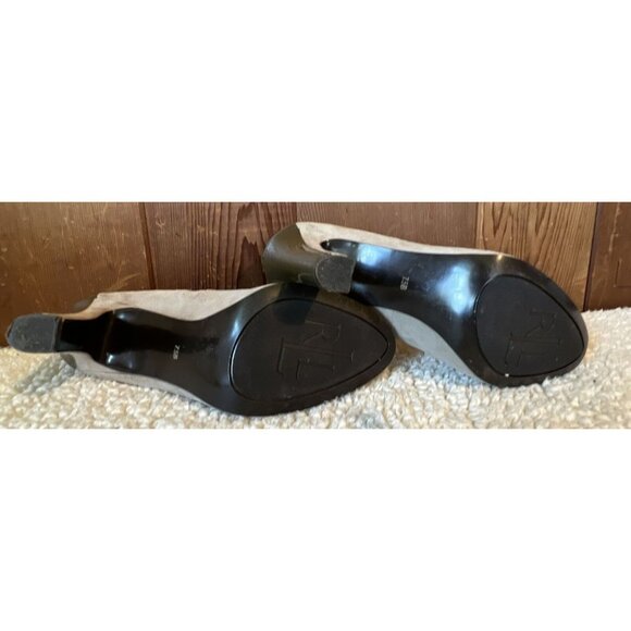 Lauren Ralph Lauren Patent Leather & Suede Two Tone Gray Tan Pumps US 7.5 B - Picture 6 of 16